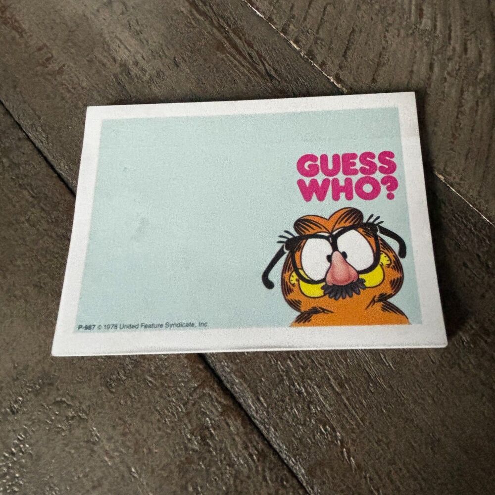 Vintage Garfield 3M Post-It Sticky Note Pad "Guess Who?" Disguise